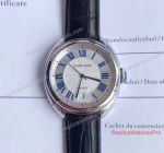 Japan Quartz Copy Cle de Cartier Watch SS White Dial Leather Band